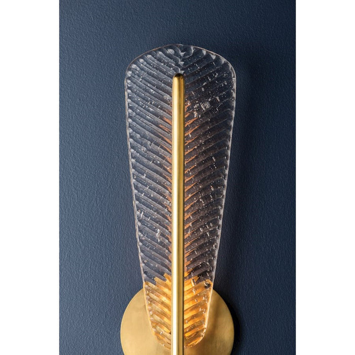 Hudson Valley Passaic 1 Light Wall Sconce, Aged Brass