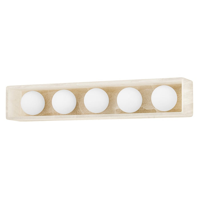 Hudson Valley Budnick 5 Light Bath Bracket, Aged Brass/Opal Matte - 2325-AGB