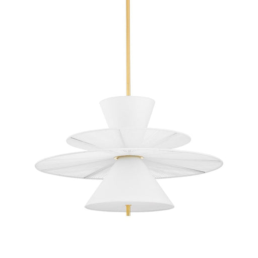 Hudson Valley Esperance 2 Light Pendant, Aged Brass/White - 2630-AGB