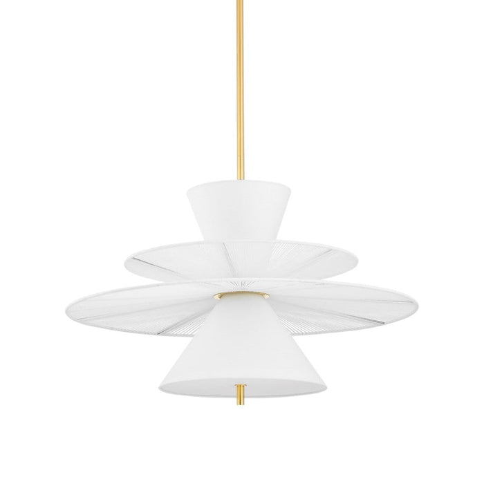 Hudson Valley Esperance 2 Light Pendant, Aged Brass/White - 2630-AGB