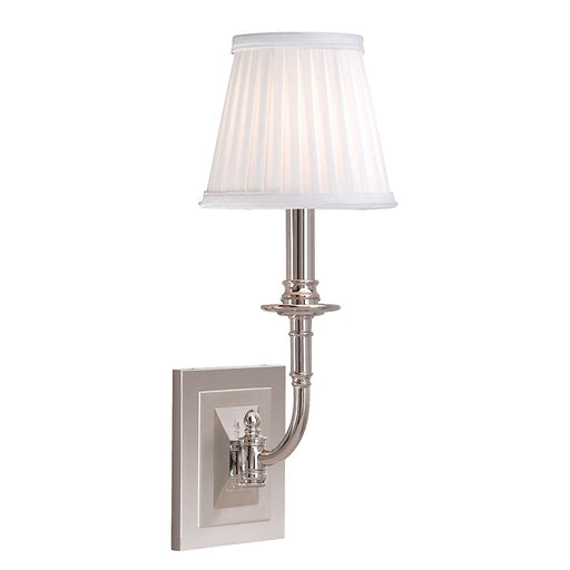 Hudson Valley Lombard 1 Light Wall Sconce, Polished Nickel/Off White - 2701-PN