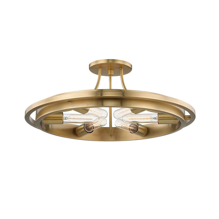 Hudson Valley Chambers 6 Light Flush Mount in Aged Brass - 2721-AGB