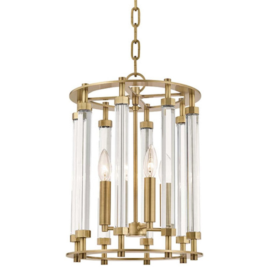 Hudson Valley Haddon 4 Light Pendant, Aged Brass - 2812-AGB