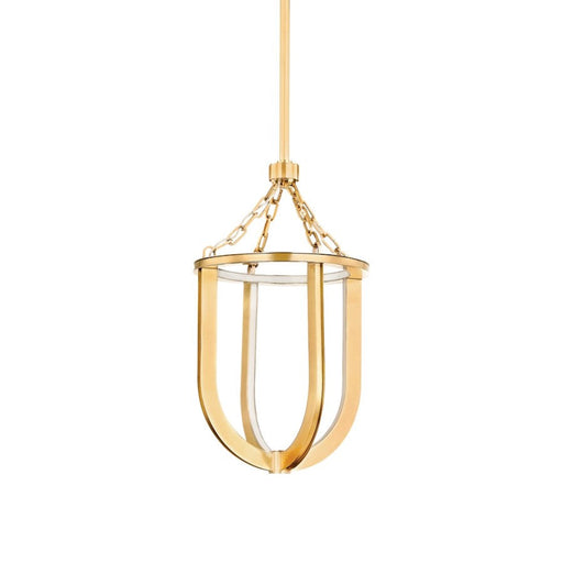 Hudson Valley Tournu 1 Light 12" Lantern, Aged Brass/White - 2913-AGB