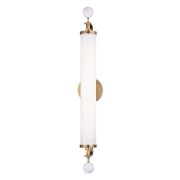 Hudson Valley Royale 1 Light Wall Sconce, Aged Brass/White - 2920-AGB