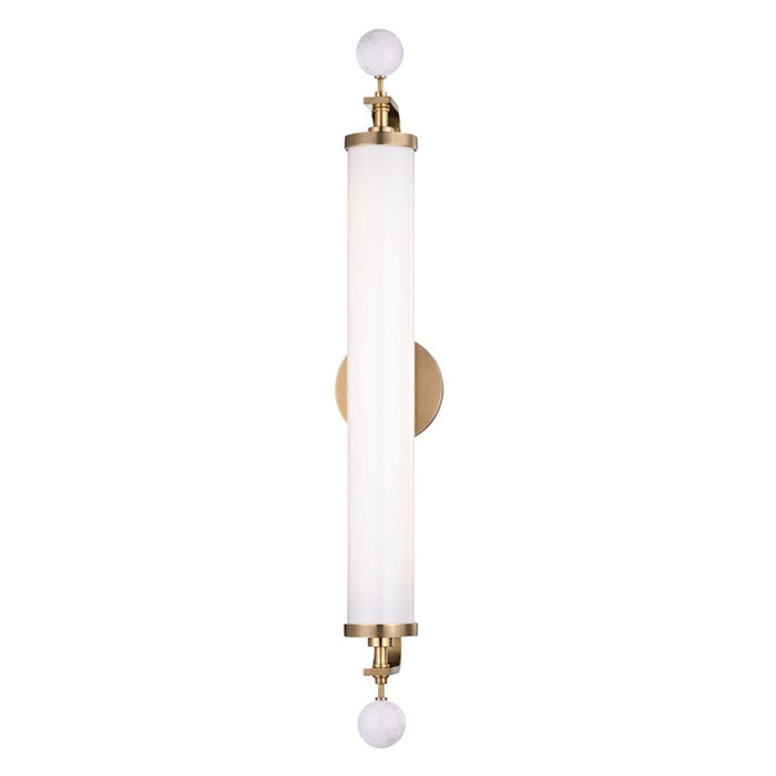 Hudson Valley Royale 1 Light Wall Sconce, Aged Brass/White - 2920-AGB