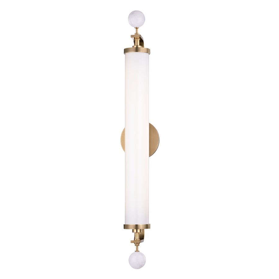 Hudson Valley Royale 1 Light Wall Sconce, Aged Brass/White - 2920-AGB