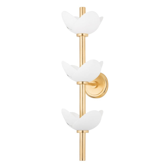 Hudson Valley Dawson 6 Light Wall Sconce, Gold Leaf/White Plaster - 3003-GL-WP