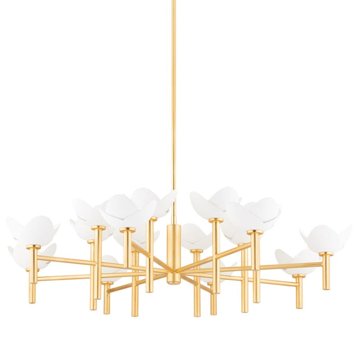 Hudson Valley Dawson 16 Light Chandelier, Gold Leaf/White Plaster - 3051-GL-WP