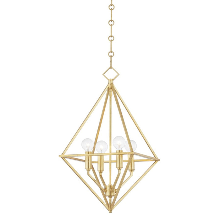 Hudson Valley Haines 4 Light Small Pendant, Gold Leaf - 3117-GL