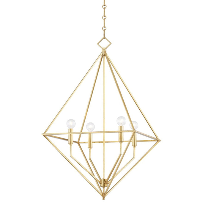 Hudson Valley Haines 4 Light Medium Pendant, Gold Leaf - 3129-GL