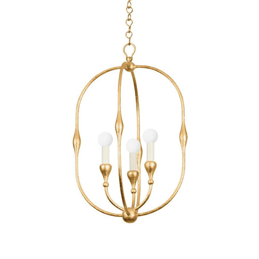 Hudson Valley Baltic 3 Light Lantern, Vintage Gold Leaf - 3215-VGL