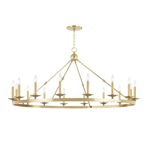 Hudson Valley Allendale 16-Light Chandelier, Aged Brass - 3216-AGB