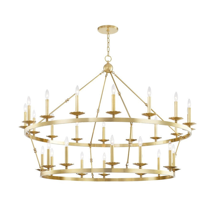 Hudson Valley Allendale 28-Light Chandelier, Aged Brass - 3228-AGB