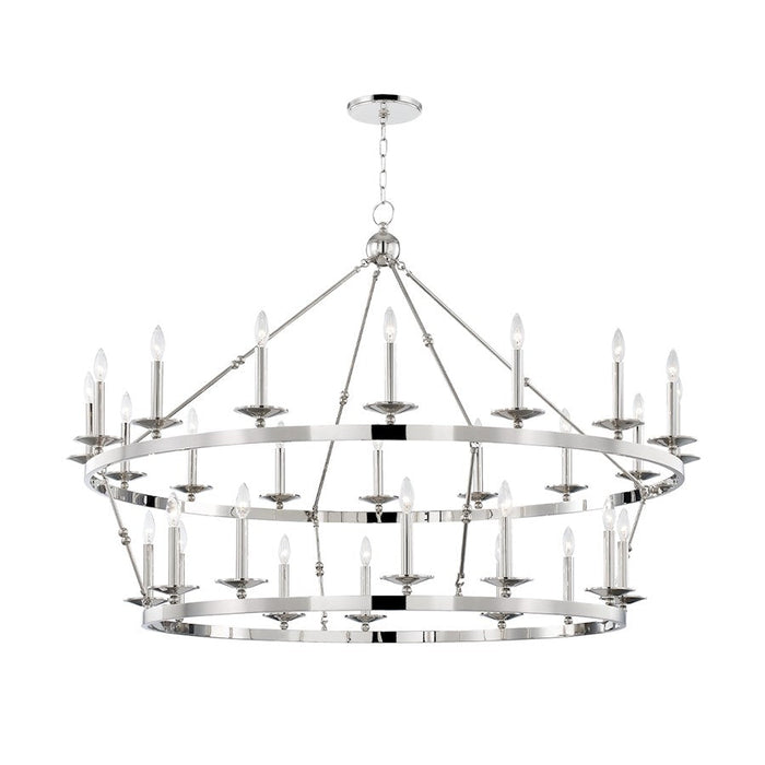 Hudson Valley Allendale 28-Light Chandelier, Polished Nickel - 3228-PN