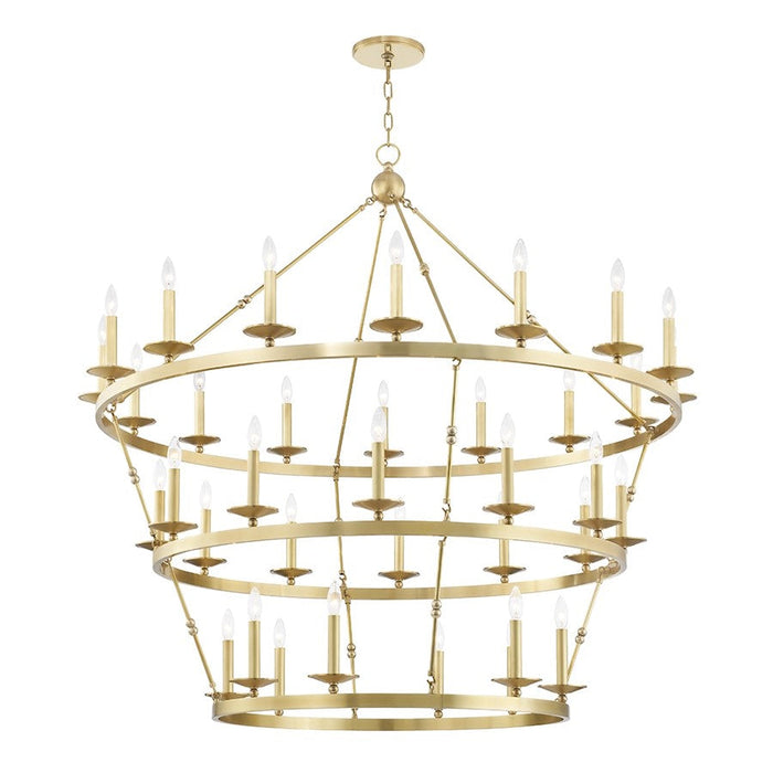 Hudson Valley Allendale 36-Light Chandelier, Aged Brass - 3258-AGB