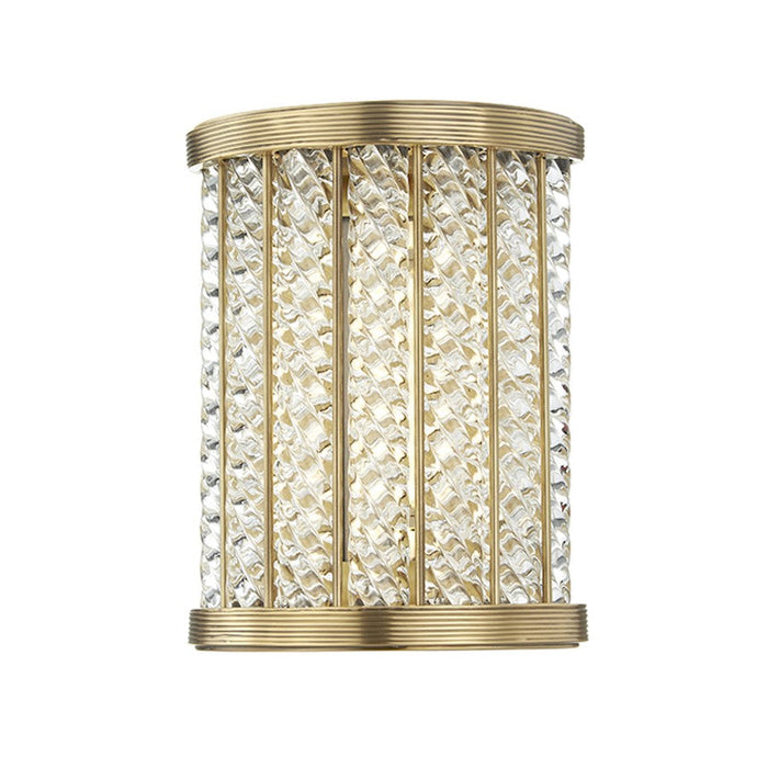 Hudson Valley Shelby 1 Light Wall Sconce, Aged Brass/Clear - 3408-AGB