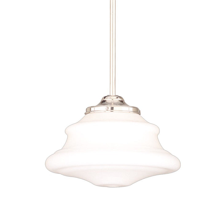 Hudson Valley Petersburg 1 Light Pendant, Polished Nickel/Opal Glossy - 3409-PN