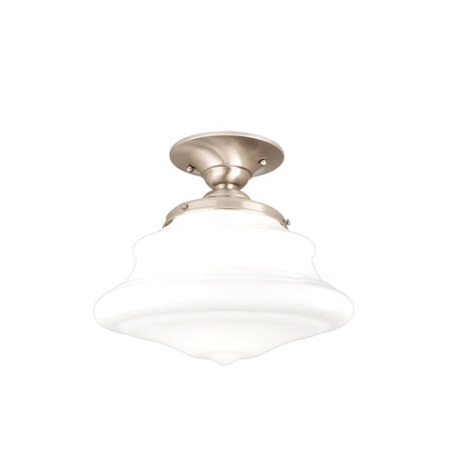 Hudson Valley Petersburg 1 Light Semi Flush Mount, Nickel/Opal Glossy - 3409F-SN