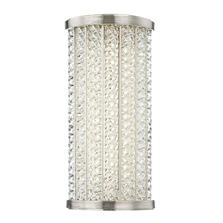 Hudson Valley Shelby 1 Light Wall Sconce, Polished Nickel/Clear - 3414-PN