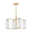 Hudson Valley Pebble 4 Light Chandelier, Aged Brass/Frosted Glass - 3474-AGB