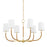 Hudson Valley Webson 6 Light Chandelier in Aged Brass/White - 3534-AGB