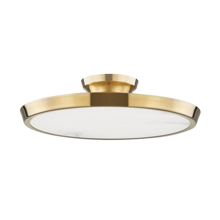 Hudson Valley Draper LED Flush Mount, Aged Brass - 3600-AGB