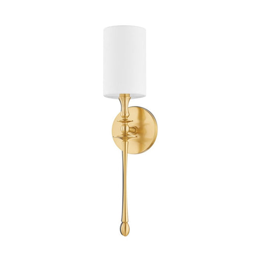 Hudson Valley Guilford 1 Light Wall Sconce, Aged Brass/White - 3720-AGB