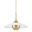 Hudson Valley Clarkson 1 Light Pendant, Aged Brass/White Shade - 3724-AGB-WH