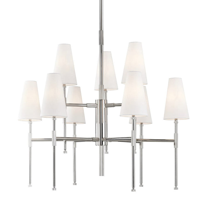 Hudson Valley Bowery 9 Light Chandelier, Polished Nickel - 3734-PN