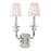 Hudson Valley Arlington 2 Light Wall Sconce, Polished Nickel/Off White - 382-PN