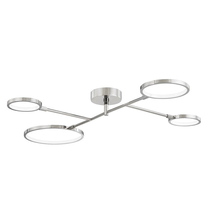 Hudson Valley Saturn 4 Light LED Flush Mount, Polished Nickel - 4104-PN