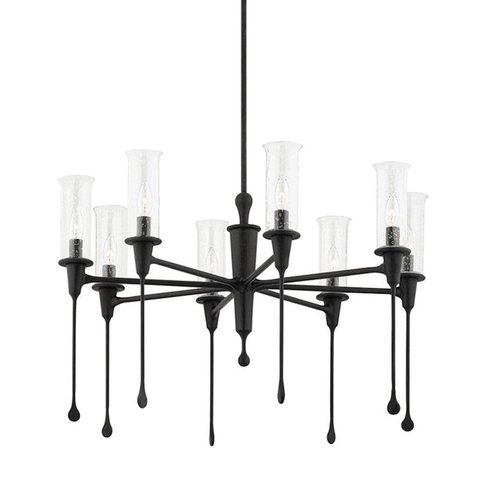 Hudson Valley Chisel 8 Light Chandelier, Black Iron - 4131-BI