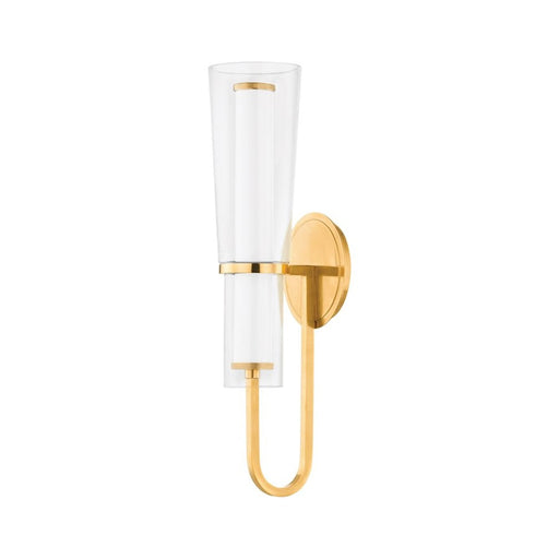 Hudson Valley Vancouver 1 Light Wall Sconce, Aged Brass/Clear - 4220-AGB