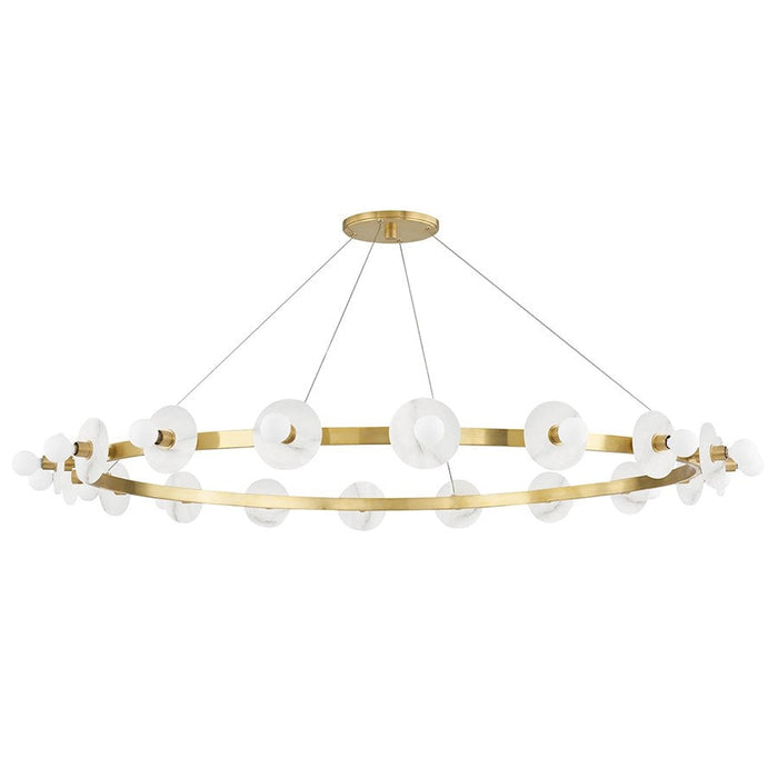 Hudson Valley Austen 18 Light Chandelier, Aged Brass/White - 4258-AGB