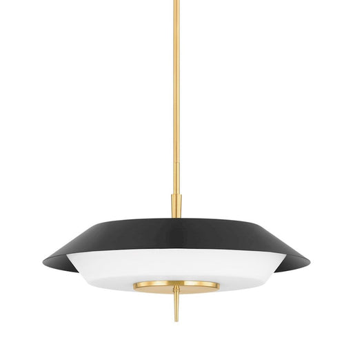 Hudson Valley Westport 4Lt Pendant, Aged Brass/Black/Opal Matte - 4304-AGB-SBK