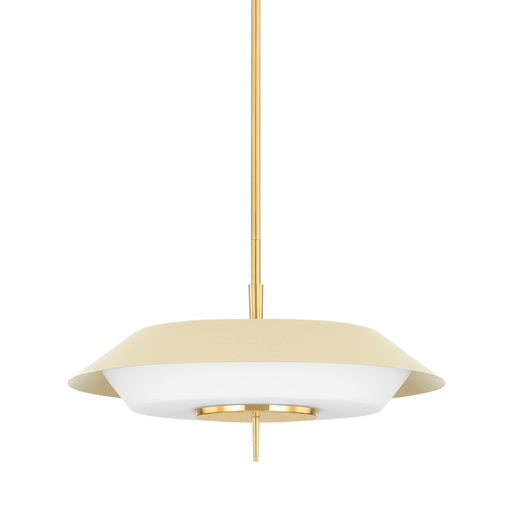 Hudson Valley Westport 4Lt Pendant, Aged Brass/Sand/Opal Matte - 4304-AGB-SSD