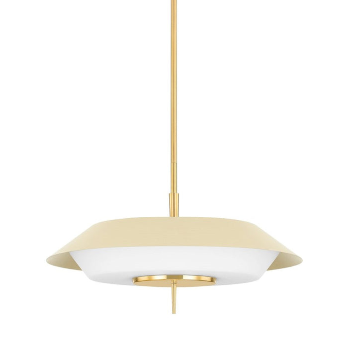 Hudson Valley Westport 4Lt Pendant, Aged Brass/Sand/Opal Matte - 4304-AGB-SSD