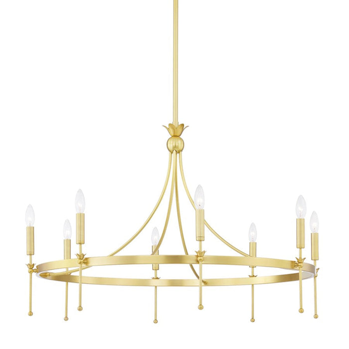 Hudson Valley Gates 8 Light Chandelier, Aged Brass - 4338-AGB