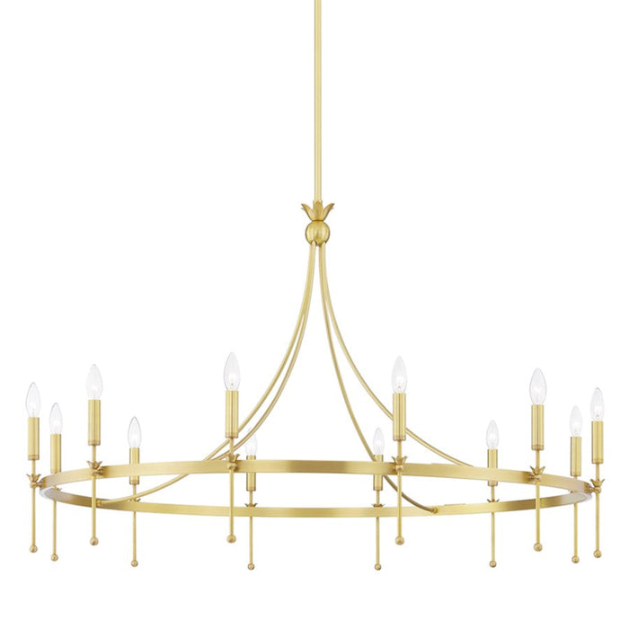 Hudson Valley Gates 12 Light Chandelier, Aged Brass - 4351-AGB