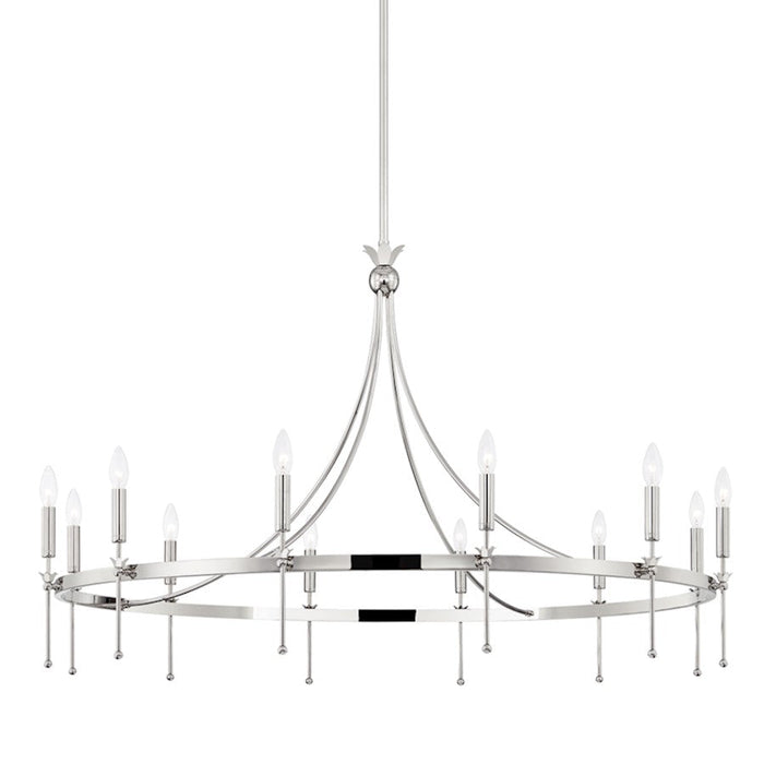 Hudson Valley Gates 12 Light Chandelier, Polished Nickel - 4351-PN