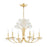 Hudson Valley Beaumont 6 Light Chandelier, Aged Brass/White Glass - 4430-AGB