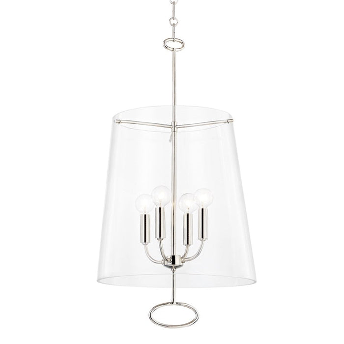 Hudson Valley James 4 Light Pendant, Polished Nickel/Clear - 4717-PN