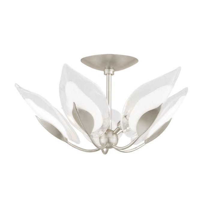 Hudson Valley Blossom 5 Light Semi Flush Mount Silver Leaf/Clear - 4805-SL