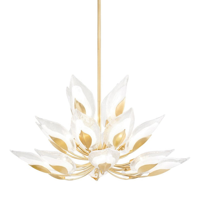 Hudson Valley Blossom 20 Light Chandelier, Gold Leaf/Clear Glass - 4840-GL