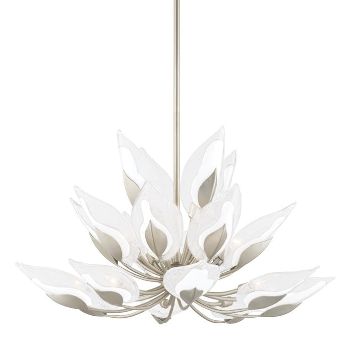 Hudson Valley Blossom 20 Light Chandelier, Silver Leaf/Clear - 4840