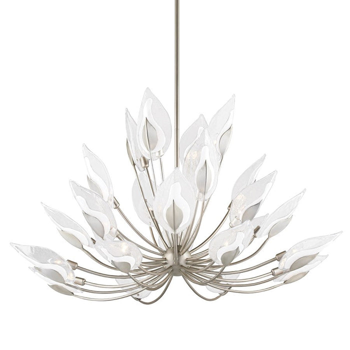 Hudson Valley Blossom 28 Light, 5-Tier Chandelier, Silver Leaf/Clear - 4856-SL