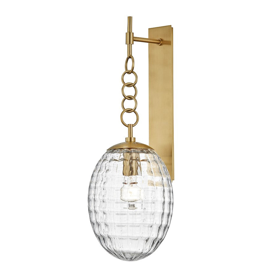 Hudson Valley Venice 1 Light Wall Sconce, Aged Brass - 4900-AGB