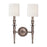 Hudson Valley Abington 2 Light Wall Sconce, Antique Nickel/White - 4902-AN