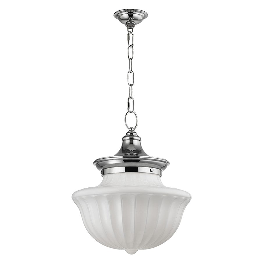 Hudson Valley Dutchess 2 Light Pendant, Polished Nickel/White - 5015-PN